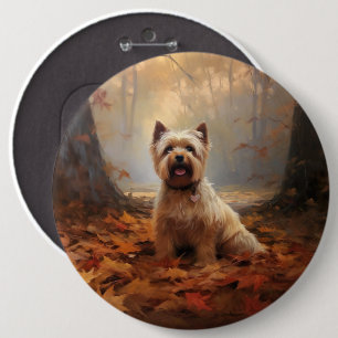 Macaron Rond 15,2 Cm Biewer Terrier en automne feuilles tombées inspire
