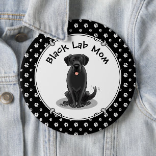Macaron Rond 15,2 Cm Black Lab Mom (Labrador Retriever Mom) mignonne ch