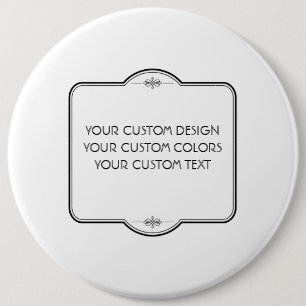 Macaron Rond 15,2 Cm BLANC Votre Design Ici - Bouton