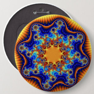 Macaron Rond 15,2 Cm Bleu, Orange et Jaune Colorés