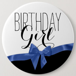 Macaron Rond 15,2 Cm Blue Ribbon Bow Anniversaire fille
