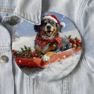 Macaron Rond 15,2 Cm Bluetick Coonhound Dog dans Sledge Noël
