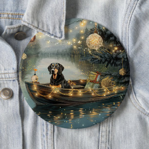 Macaron Rond 15,2 Cm Bluetick Coonhound Noël Festive Voyage