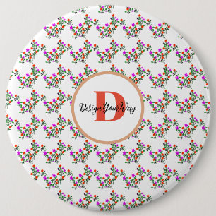 Macaron Rond 15,2 Cm boho tendance rétro mignon script floral vintage