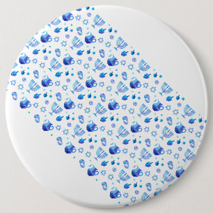 Macaron Rond 15,2 Cm Bonne fête Hanoukka belle décoration bleue