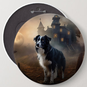 Macaron Rond 15,2 Cm Bordure Collie Halloween effroi