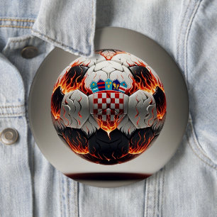 Macaron Rond 15,2 Cm Boule de football croate fière