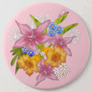 Macaron Rond 15,2 Cm Bouquet de printemps