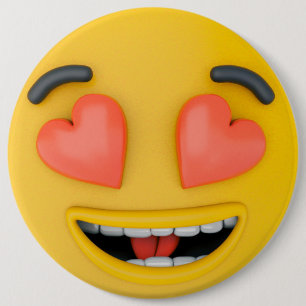 Macaron Rond 15,2 Cm Bouton Adorable Amour Emoji - Répandez l'Amour!
