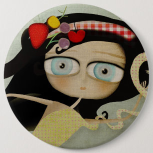 Macaron Rond 15,2 Cm Bouton Alice au pays des merveilles