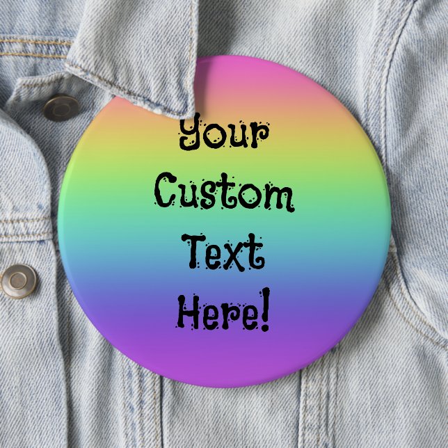 Macaron Rond 15,2 Cm Bouton Arc-en-ciel personnalisé (En situation)
