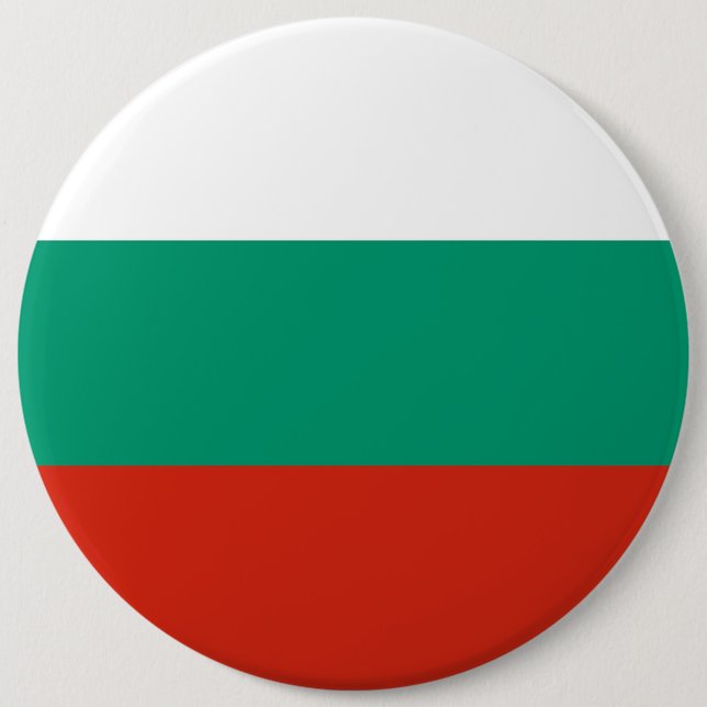 Macaron Rond 15,2 Cm Bouton avec drapeau de Bulgarie (Devant)