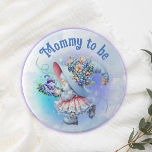 Macaron Rond 15,2 Cm Bouton Bash Bisous Gnome Vœux Myrtille