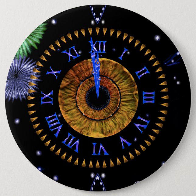 Macaron Rond 15,2 Cm Bouton Bronze de l'horloge Iris (Devant)