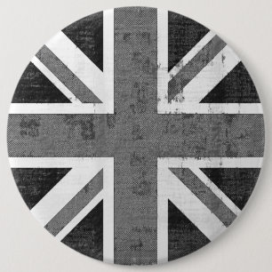 Macaron Rond 15,2 Cm Bouton Carré du drapeau vintage Royaume-Uni