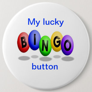 Macaron Rond 15,2 Cm Bouton chanceux de bingo-test
