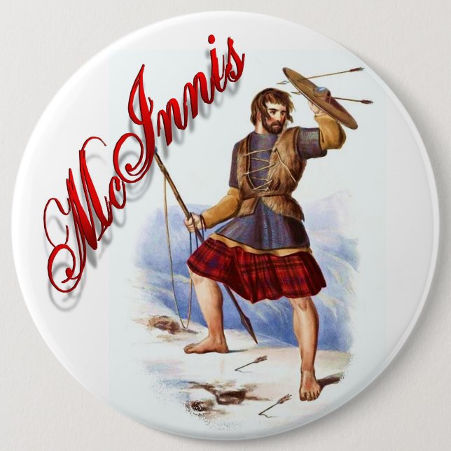 Macaron Rond 15,2 Cm Bouton Clan McInnis Scottish Dream (Devant)