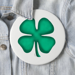 Macaron Rond 15,2 Cm Bouton colossal Trèfle irlandais Lucky 4 Leaf