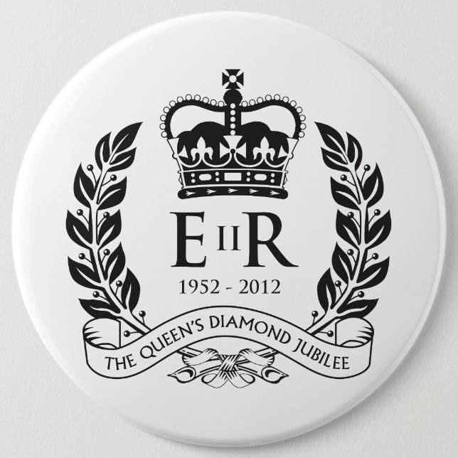 Macaron Rond 15,2 Cm Bouton commémoratif de jubilé de diamant (Devant)