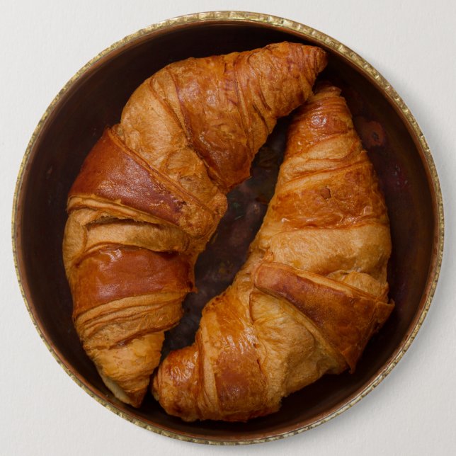 Macaron Rond 15,2 Cm Bouton Croissants (Devant)