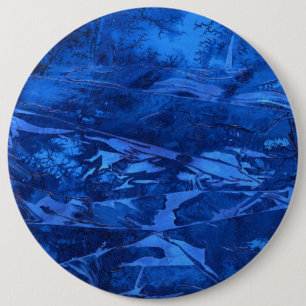 Macaron Rond 15,2 Cm Bouton d'art Abstrait "Deep Water 5"