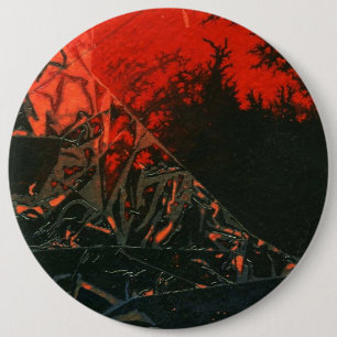 Macaron Rond 15,2 Cm Bouton d'art Abstrait "Feu de marais #3"