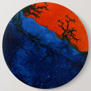 Macaron Rond 15,2 Cm Bouton d'art Abstrait "Feu de marais #4"