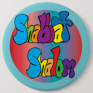 Macaron Rond 15,2 Cm Bouton d'art hippie Shabbat Shalom