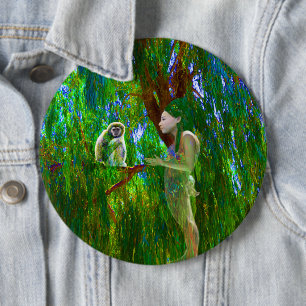 Macaron Rond 15,2 Cm Bouton de connexion Jungle