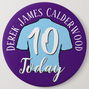 Macaron Rond 15,2 Cm Bouton de football du 10e anniversaire pour person