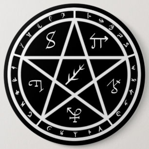 Macaron Rond 15,2 Cm Bouton de joint - blanc sur le noir