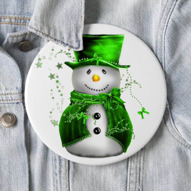 Macaron Rond 15,2 Cm Bouton de Noël du motoneige vert mignon (En situation)