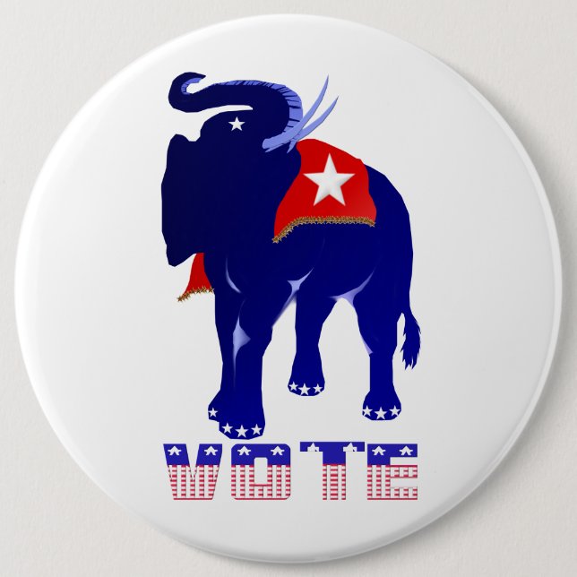 Macaron Rond 15,2 Cm Bouton de républicain de vote (Devant)