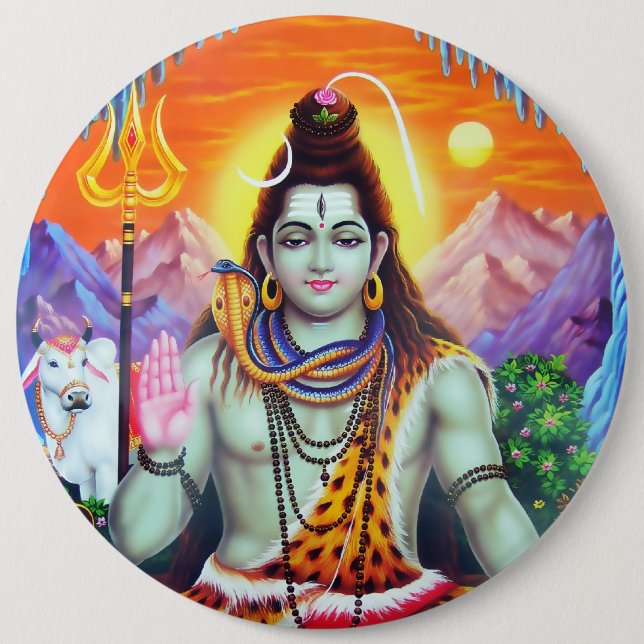 Macaron Rond 15,2 Cm Bouton de Shiva - version 4 (Devant)
