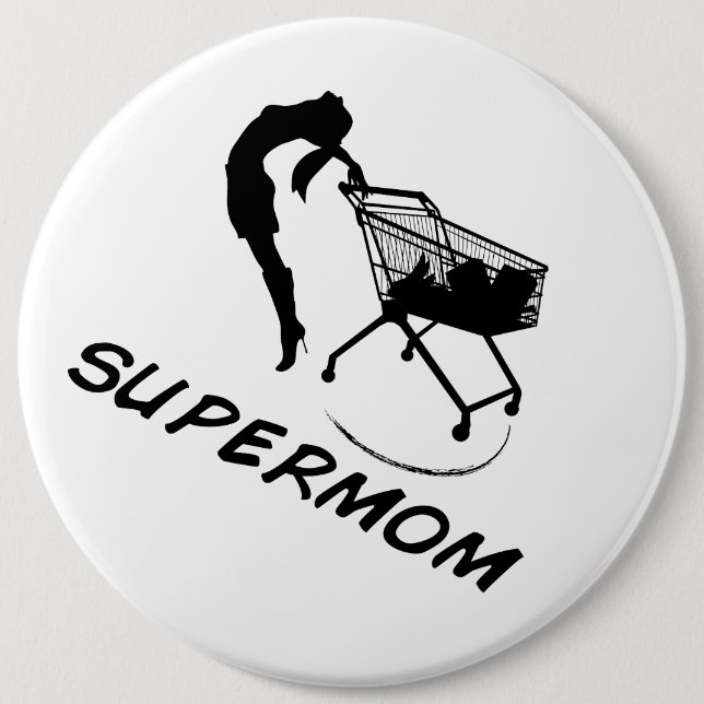 Macaron Rond 15,2 Cm Bouton de Supermom (Devant)