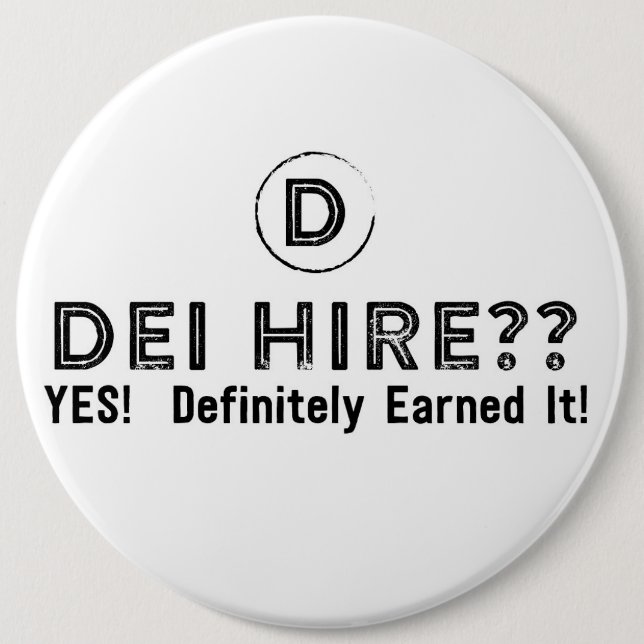 Macaron Rond 15,2 Cm Bouton DEI B&W (Devant)