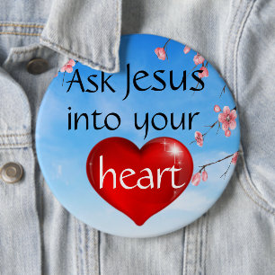 Macaron Rond 15,2 Cm Bouton Demander à Jésus