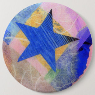 Macaron Rond 15,2 Cm Bouton d'étoile bleue