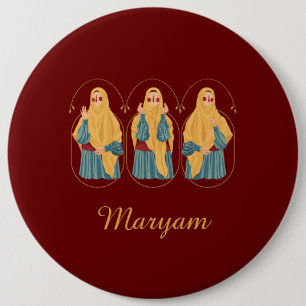 Macaron Rond 15,2 Cm Bouton d'illustration musulmane personnalisée