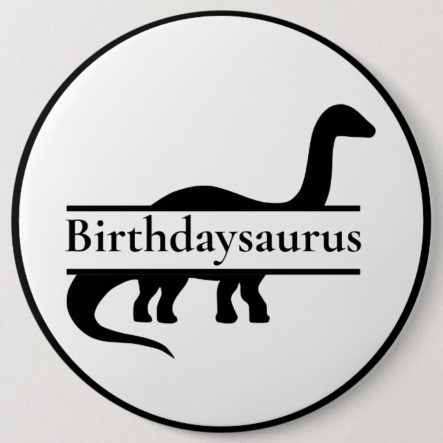 Macaron Rond 15,2 Cm Bouton Dinosaur Anniversaire (Devant)