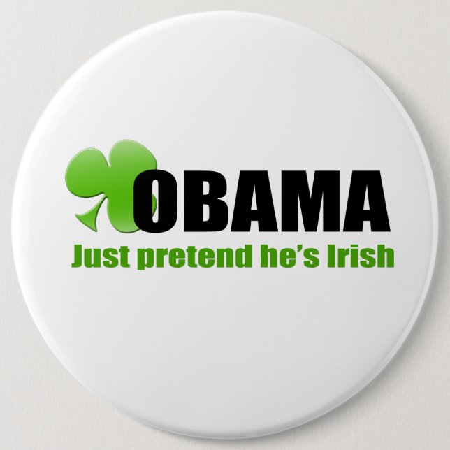 Macaron Rond 15,2 Cm Bouton d'Obama d'Irlandais (Devant)