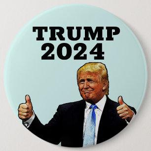 MACARON ROND 15,2 CM BOUTON DONALD TRUMP 2024 GRAND
