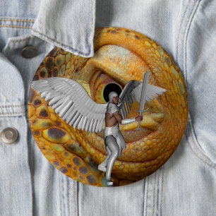 Macaron Rond 15,2 Cm Bouton Dragon Guardian