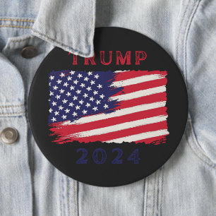 Macaron Rond 15,2 Cm Bouton du drapeau américain Trump 2024