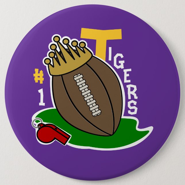 Macaron Rond 15,2 Cm Bouton du football (Devant)