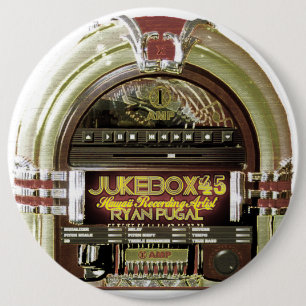 Macaron Rond 15,2 Cm Bouton du JUKE-BOX 45 de RVP
