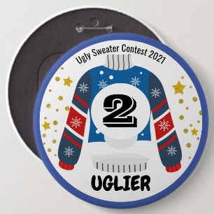 Macaron Rond 15,2 Cm Bouton du prix du concours de pull moche