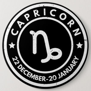 Macaron Rond 15,2 Cm Bouton du signe zodiaque Capricorne