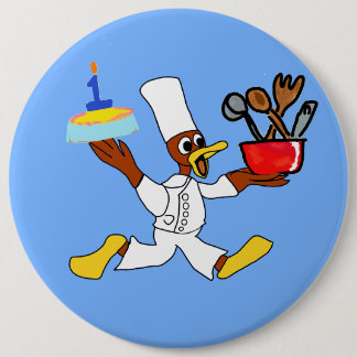 Macaron Rond 15,2 Cm Bouton Ducky Kazoo Blue Cartoon Chef