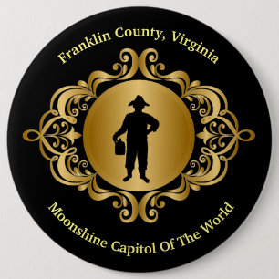 Macaron Rond 15,2 Cm Bouton Elgant Black and Gold Moonshine